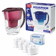 Dzbanki filtrujące - Dzbanek filtrujący Aquaphor Amethyst 2,8 l + 4 wkłady, wiśniowy - miniaturka - grafika 1