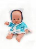 Lalki dla dziewczynek - LALECZKA BOBAS W SZLAFROKU NIEBIESKI BOBASEK - miniaturka - grafika 1