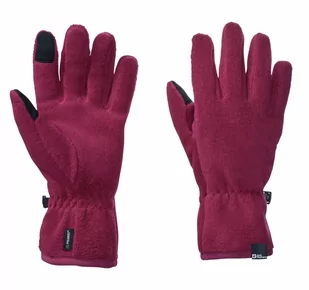 Dziecięce Rękawiczki Polarowe Jack Wolfskin Spirit Fleece Glove Y Dark Ruby L/Xl - Rękawiczki - miniaturka - grafika 1