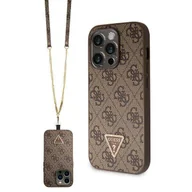 Etui i futerały do telefonów - Etui Guess GUHCP14XP4TDSCPW na iPhone 14 Pro Max 6.7" - brązowe Crossbody 4G Metal Logo - miniaturka - grafika 1
