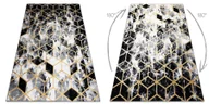 Dywany - Dywan GLOSS 3D nowoczesny 409A 82 Sześcian, stylowy, glamour, art deco / złoty / szary czarny 80x150 cm - miniaturka - grafika 1