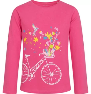 T-shirt z długim rękawem dla dziewczynki, z rowerem, różowy, 9-13 lat - Bluzki dla dziewczynek - miniaturka - grafika 1