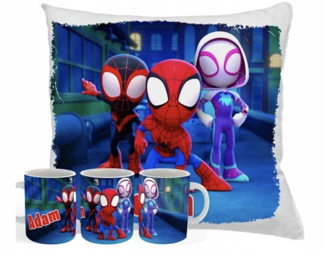 ZESTAW PODUSZKA + KUBEK Prezent SPIDEY SPIDERMAN + IMIĘ 7