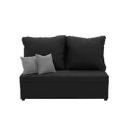 Sofy i kanapy - Sofa kanapa 2 os z funkcją spania TOM czarny / jasny szary - miniaturka - grafika 1