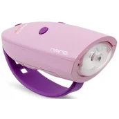 Dzwonki do roweru - Hornit Nano lampka klakson do roweru Pink Purple - miniaturka - grafika 1