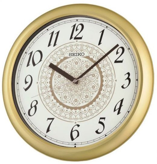 Seiko Zegar ścienny SEIKO QHA018F 33 cm złoty matowy .