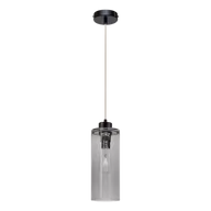 Lampy sufitowe - Britop LAMPA wisząca ZEFIR 113870104 loftowa OPRAWA skandynawski ZWIS szklany przydymiony czarny - miniaturka - grafika 1