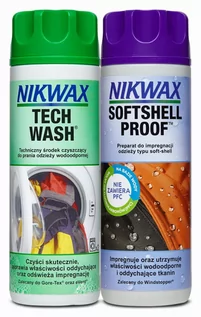 Środki do obuwia i ubrań - Nikwax Tech Wash 300ml + Softshell Proof 300ml - grafika 1