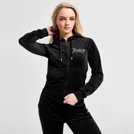 Bluzy damskie - JUICY COUTURE BLUZA ROZPINANA Z KAPTUREM DMNT BLK - Juicy Couture - miniaturka - grafika 1