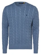 Swetry męskie - Polo Ralph Lauren Sweter męski Mężczyźni Bawełna niebieski jednolity, XXL - miniaturka - grafika 1
