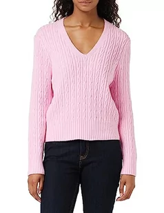 Tommy Hilfiger Damski sweter z dekoltem V-NK, kultowy różowy, L - Swetry damskie - miniaturka - grafika 1