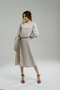 Sukienki - Sukienka damska z wiskozy szarego koloru długości midi - miniaturka - grafika 1