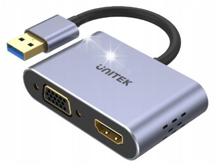 Adapter USB Unitek Adapter Unitek USB 3.0 - HDMI / VGA Full HD 60Hz