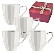 Kubki - Zestaw 4 kubków porcelanowych TEO z platyną w pudełku prezentowym - miniaturka - grafika 1