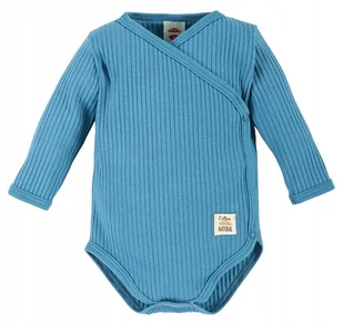 Body niemowlęce koperta bawełna prążek Makoma Harmony Natural Jeans 56 cm - Body dla niemowląt - miniaturka - grafika 1