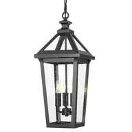 Lampy sufitowe - Klasyczna lampa wisząca Zurich P03630BK Cosmolight IP23 nad stół szkło czarny - miniaturka - grafika 1