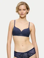 Biustonosze - Triumph Biustonosz z fiszbiną Delightful Spotlight 10219875 Granatowy - miniaturka - grafika 1