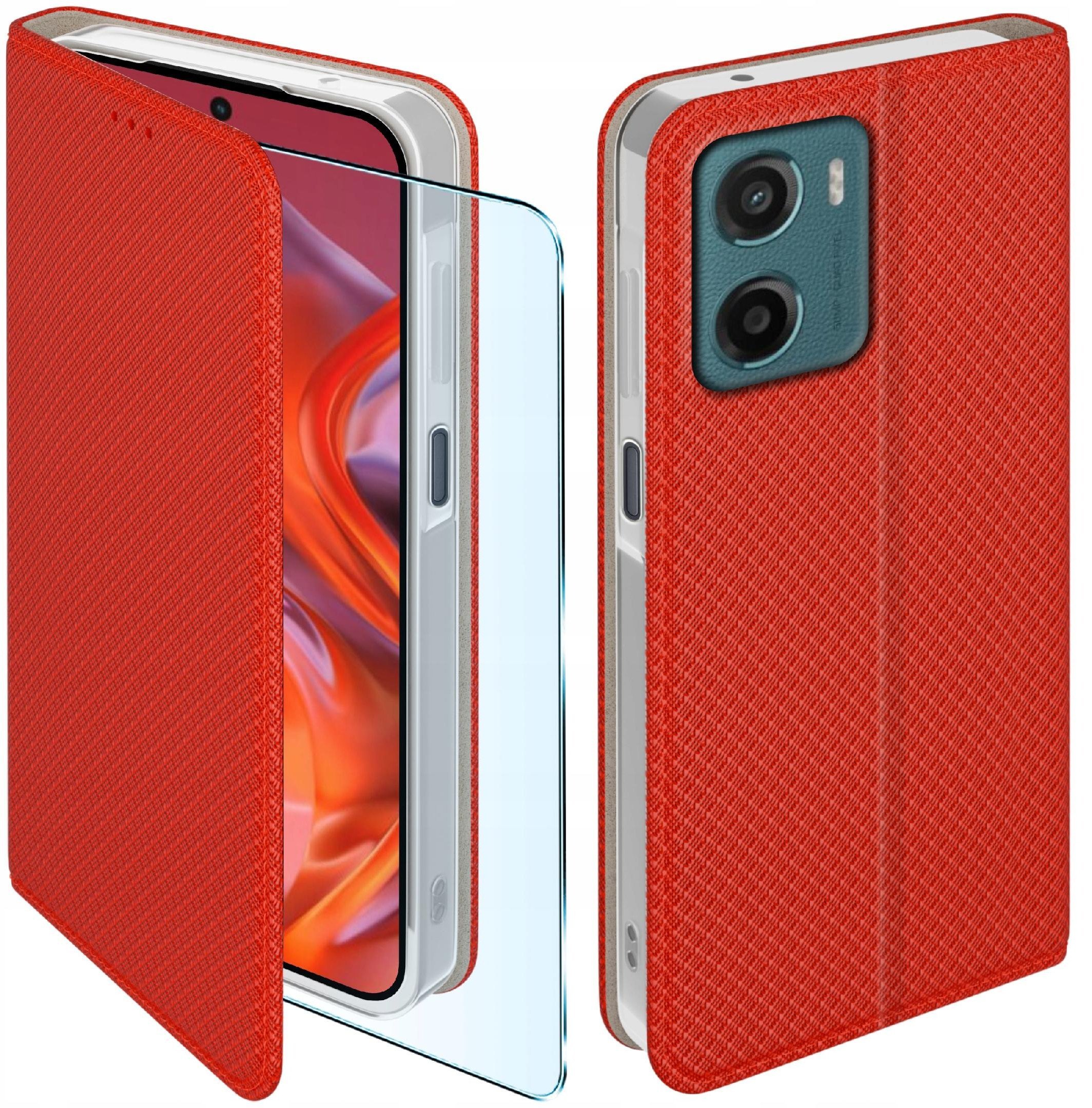 Etui z klapką do Motorola Moto G05 E15 Zamykane Futerał + Szkło