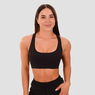 GymBeam Biustonosz sportowy Mesh Panel Black XL - Bielizna sportowa damska - miniaturka - grafika 1