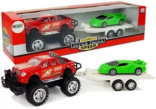 Import LEANToys Zestaw Pojazdów Auto Sportowe Zielone Terenowe Czerwone z Napędem Frykcyjnym 8325 - Zabawki zdalnie sterowane - miniaturka - grafika 1