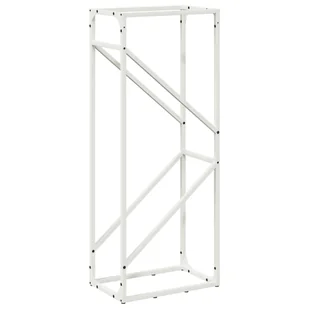 vidaXL Stojak na drewno opałowe, biały, 40x25x100 cm - Wózki magazynowe - miniaturka - grafika 1