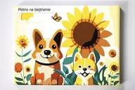 Malowanie po numerach - Wszystkiego najlepsiego, psy, pieski, motyl, słonecznik, dla dzieci, malowanie po numerach - miniaturka - grafika 1