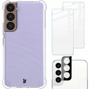 Bizon Etui + 2x szkło + obiektyw Case Clear Galaxy S22 przezroczyste BCCFGALS22BK - Etui i futerały do telefonów - miniaturka - grafika 1