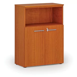 Szafa biurowa kombinowana PRIMO WOOD, 1087 x 800 x 420 mm, wiśnia - Szafy biurowe - miniaturka - grafika 1