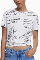 Koszulki i topy damskie - T-SHIRT DAMSKI Z KRÓTKIM RĘKAWEM DESIGUAL BIAŁY - miniaturka - grafika 1