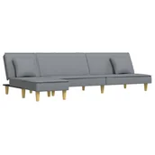 Narożniki - Sofa rozkładana L, jasnoszara, 255x140x70 cm, tkan - miniaturka - grafika 1