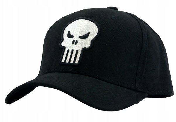 Czapka z daszkiem męska młodzieżowa Marvel Punisher 55-60cm Haft Czarna