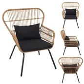 Krzesła - Intesi Krzesło Surabaya Arm  czarna poduszka - miniaturka - grafika 1