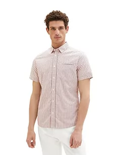 TOM TAILOR Męska koszula slim fit z krótkim rękawem, 31806 - Pink Off White Navy Check, XXL - Koszule męskie - miniaturka - grafika 1