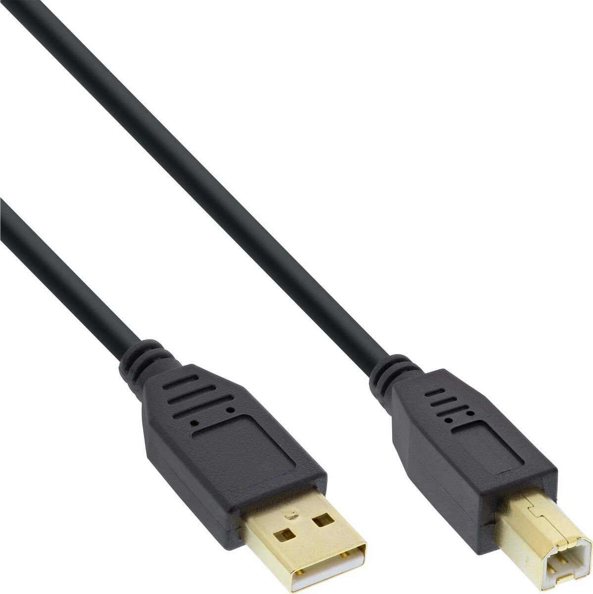 Kabel USB InLine 70pcs. Bulk-Pack InLine® USB 2.0 Cable Type A male to B male black gold plated 2m