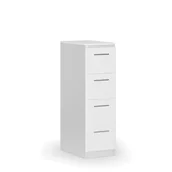 Szafy biurowe - Kartoteka metalowa PRIMO z drewnianym frontem A4, 4 szuflady, biały/biały - miniaturka - grafika 1