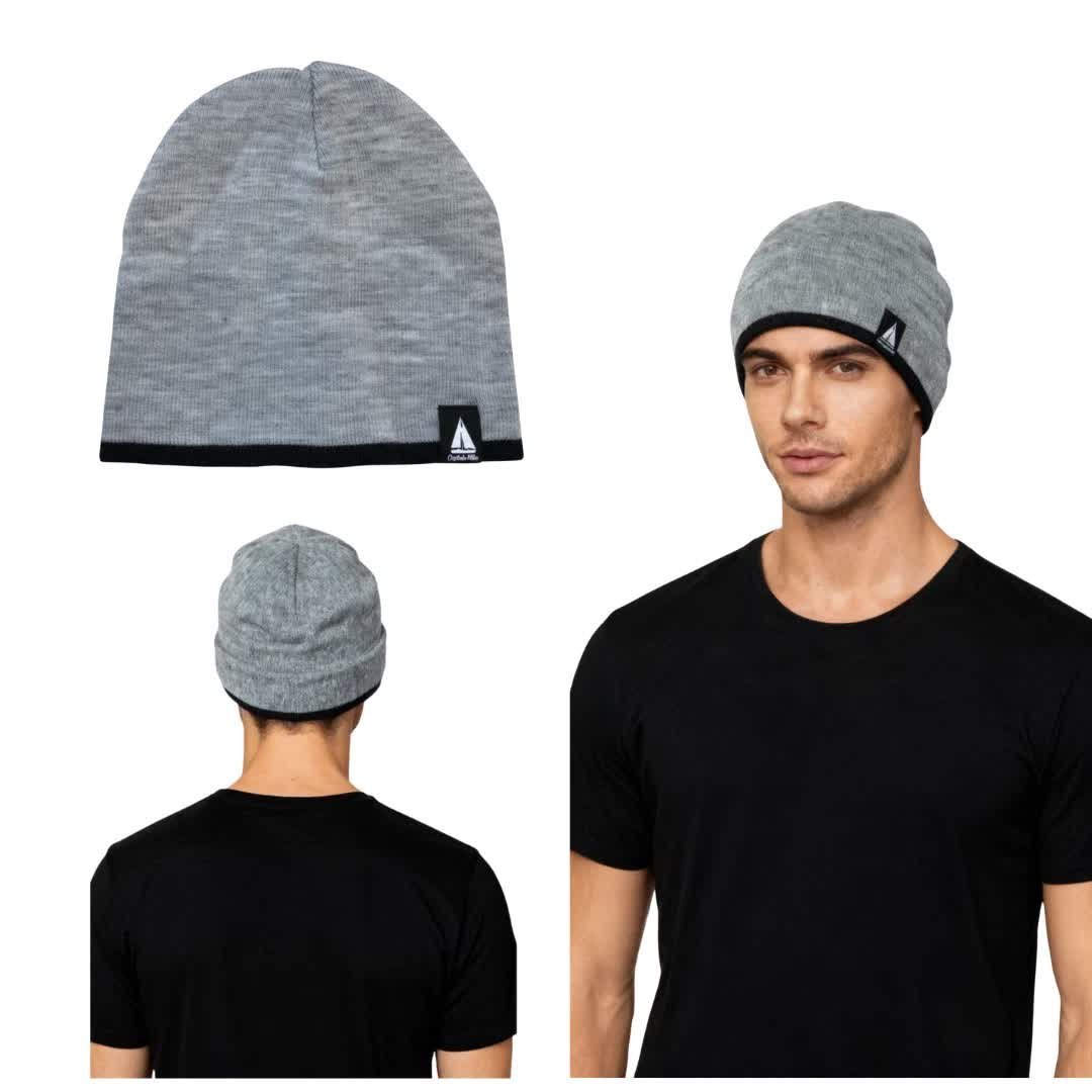 Ciepła czapka zimowa męska beanie szary Captain Mike