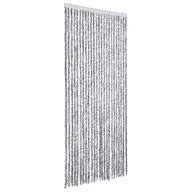 Zasłony - vidaXL Zasłona Fly biało-szara 100x230 cm szenilowa - miniaturka - grafika 1