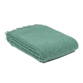 Koce - Koc wełniany merynos Bukle 140x200 miętowy z frędzlami - miniaturka - grafika 1