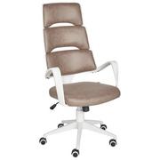 Fotele i krzesła biurowe - Krzesło biurowe regulowane ekoskóra biało-brązowe GRANDIOSE Lumarko! - miniaturka - grafika 1