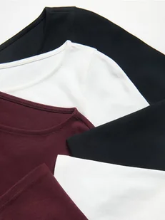 Reserved - Bawełniany longsleeve - biały - Moda i Uroda OUTLET - miniaturka - grafika 1