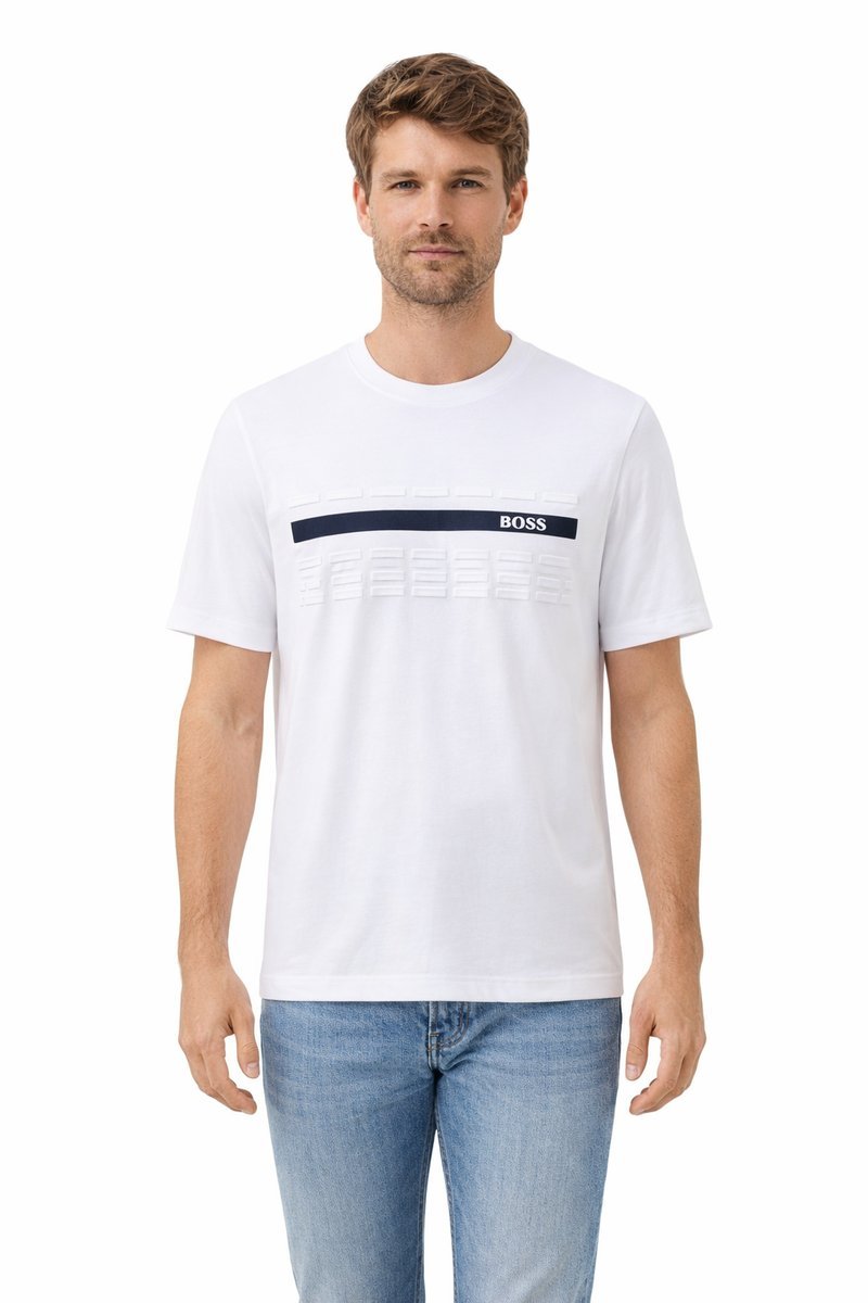 BOSS BIAŁY T-SHIRT MĘSKI CASUAL KLASYCZNY M 1I4A