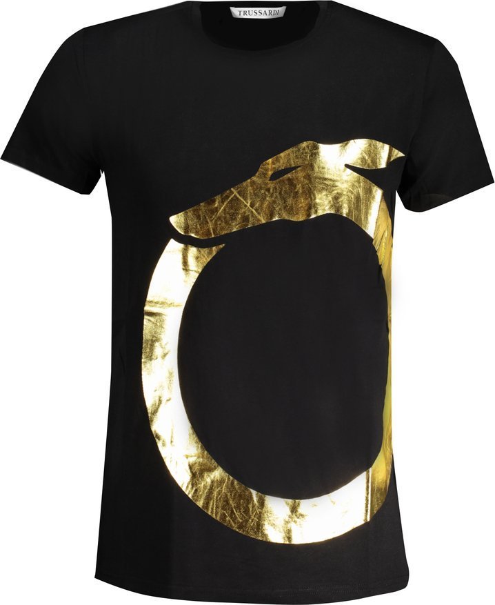 Trussardi T-SHIRT MĘSKI Z KRÓTKIM RĘKAWEM TRUSSARDI CZARNY XL