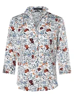 Koszule damskie - Franco Callegari - Bluzka damska  łatwa w prasowaniu, biały|wielokolorowy - miniaturka - grafika 1