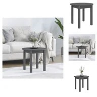 Ławy i stoliki kawowe - vidaXL Stolik kawowy szary Ø 45x40 cm lite drewno sosnowe - Stoliki kawowe - miniaturka - grafika 1