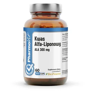 Pharmovit Kwas Alfa-Liponowy Ala 300 mg suplement diety 60 kaps. - suplement - Suplementy naturalne - miniaturka - grafika 1