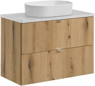 Meble łazienkowe - Zestaw meblowy 80cm z blatem i umywalką nablatową Beyond - miniaturka - grafika 1