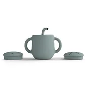 Kubki dla dzieci - Silikonowy kubek treningowy 2w1 ETHER, BabySteps - miniaturka - grafika 1