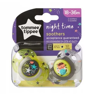 Tommee Tippee 334756 SMOCZEK NIGHT 18-36 UNISEX 2SZT - Smoczki uspokajające - miniaturka - grafika 1