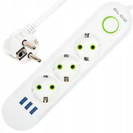 Przedłużacze i rozgałęźniki - PRZEDŁUŻACZ LISTWA ZASILAJĄCA WŁĄCZNIK 3x USB 3 GNIAZDA 2m - miniaturka - grafika 1