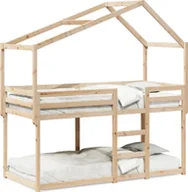 Łóżka dla dzieci i młodzieży - Łóżko piętrowe bez materaca, 90x200 cm, lite drewno sosnowe - miniaturka - grafika 1